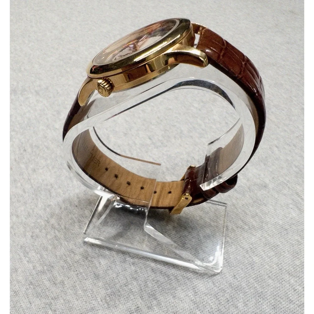 Akribos XXIV Womens Rose Crystal Transparent Watch ‎ 34mm New Battery